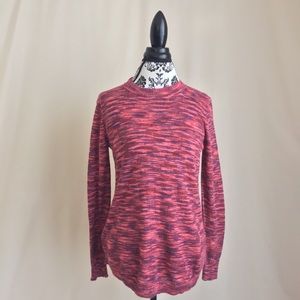 LOFT Crewneck Sweater. Pink, red, and purple.